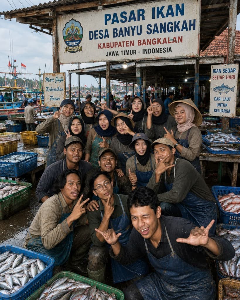 Tim TAWSEC di Pasar Ikan Desa Banyusangka Bangkalan